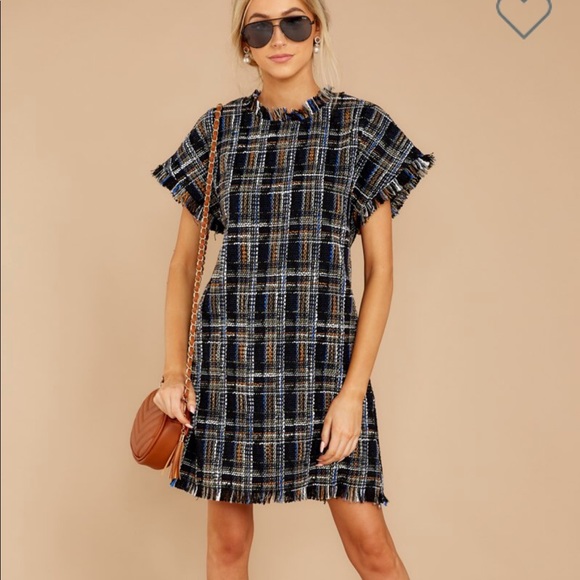 Ellison Dresses & Skirts - Ellison “Luxe On Your Side Navy Tweed Dress” NWT